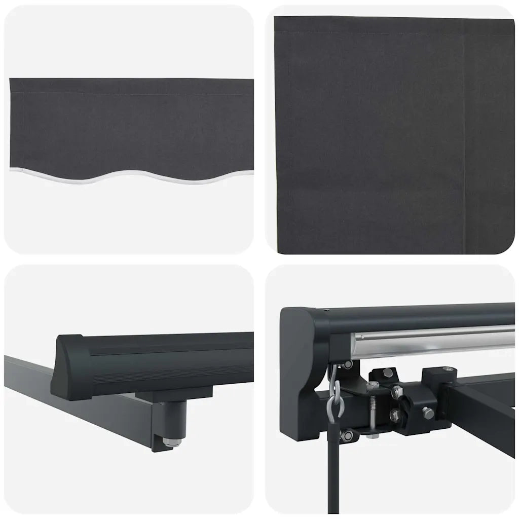 Tenda Retrattile Antracite 400 × 300 cm Poliestere e Alluminio 3330503
