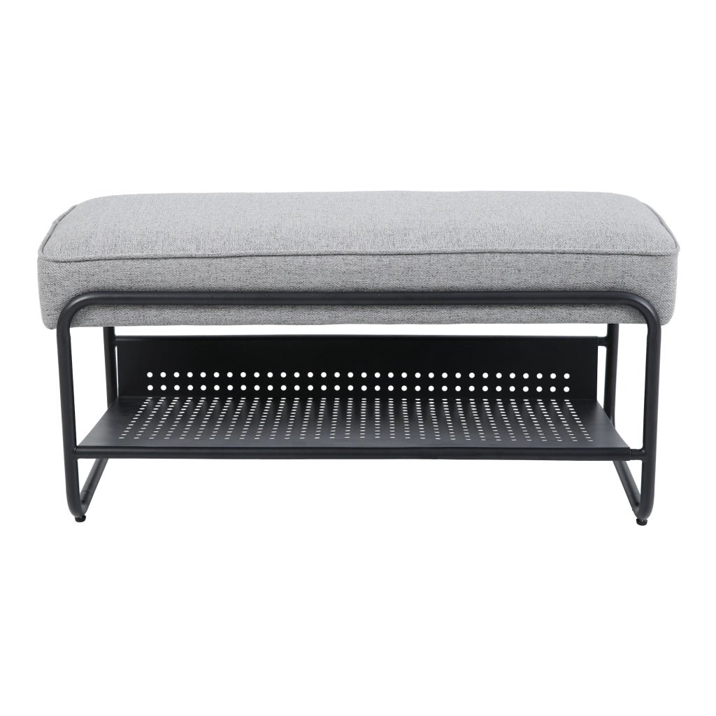 Panca Portascarpe Lillehammer Scarpiera 90x37x42 cm Grigio [en.casa]