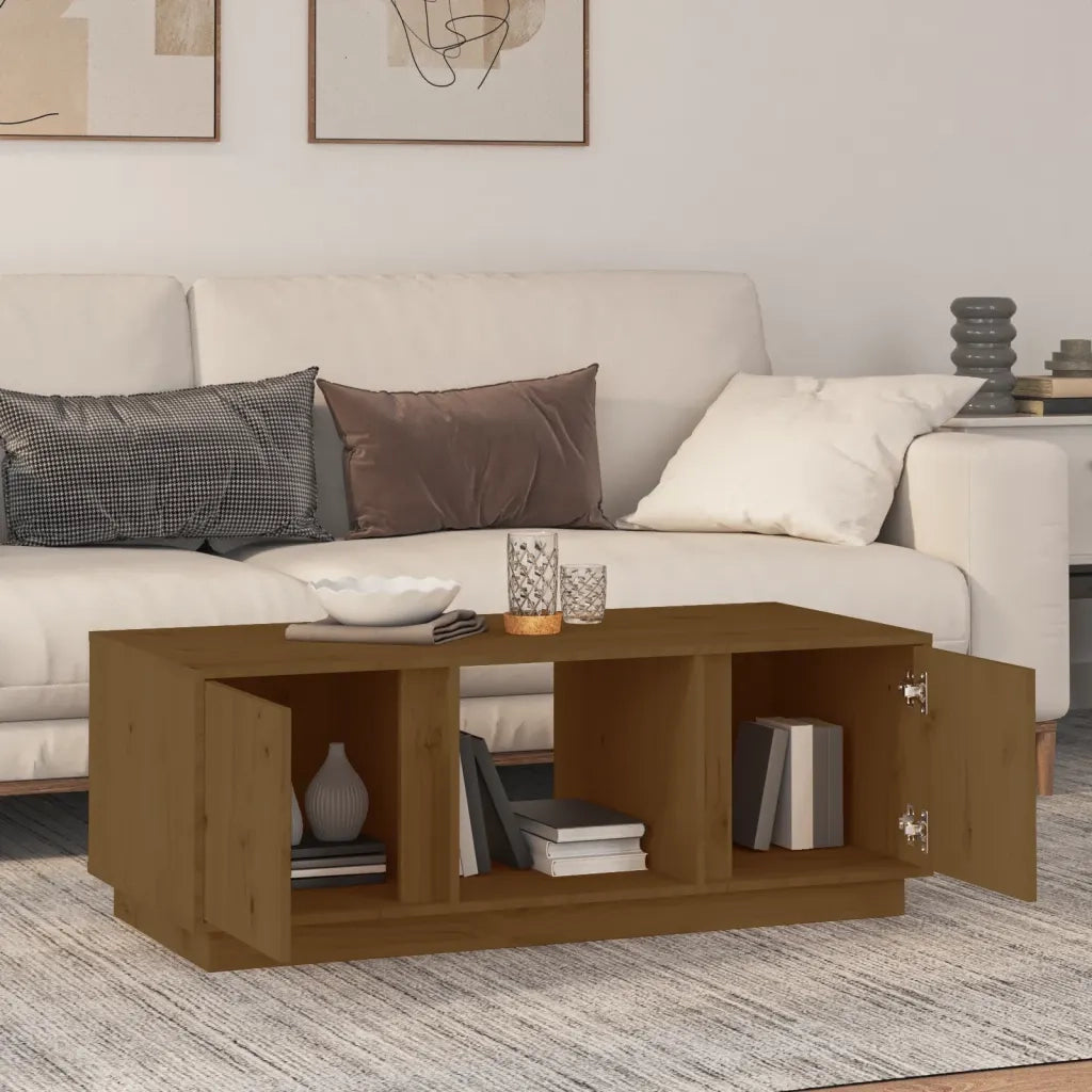 Tavolino da salotto | Tavolino da caff¨¨ | Tavolino da Soggiorno ambra 110x50x40 cm Legno Massello di Pino