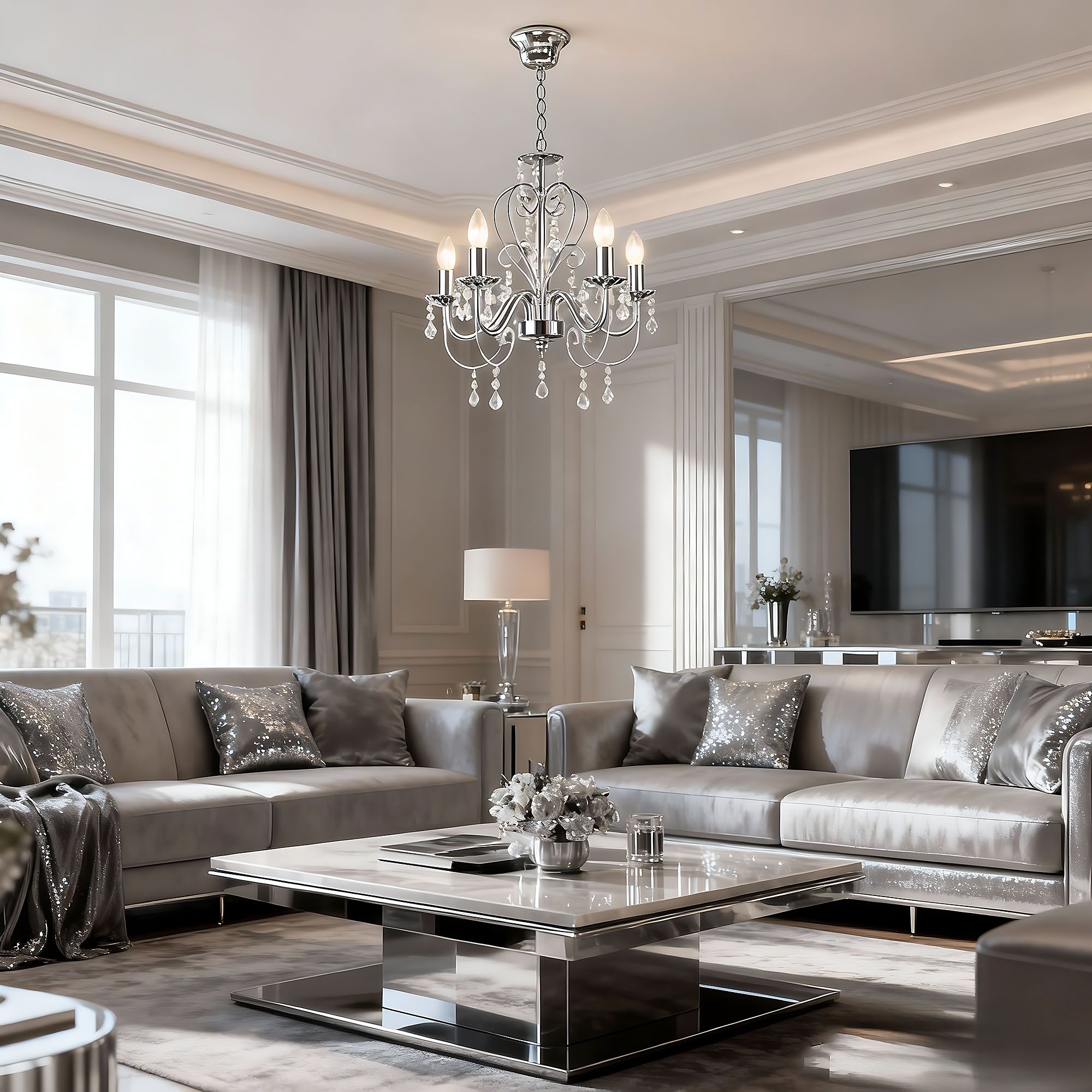 Lampada Da Soffitto Ebt008-5cp Chrome