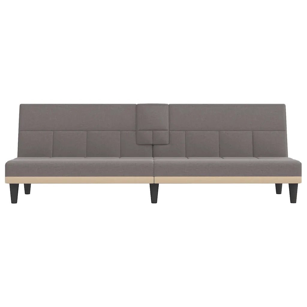 Divano Letto con Portabicchieri in Tessuto Tortora 351868