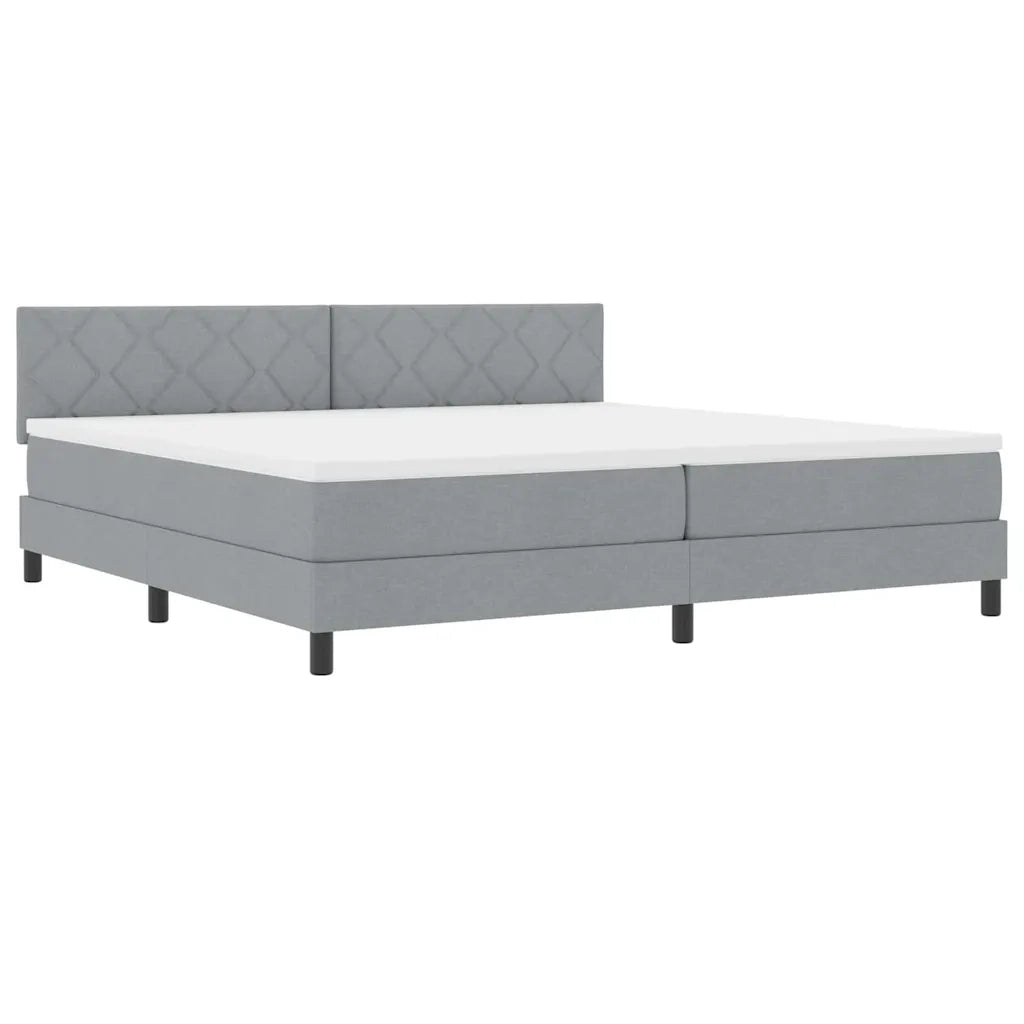 Letto a molle con cuscino Grigio chiaro 200 x 200 cm Tessuto 3338790