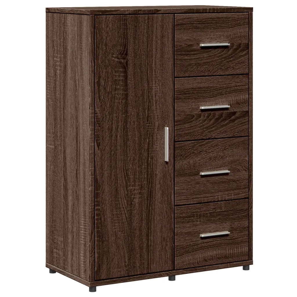 Credenza Rovere Marrone 60x31x84 cm in Legno Multistrato