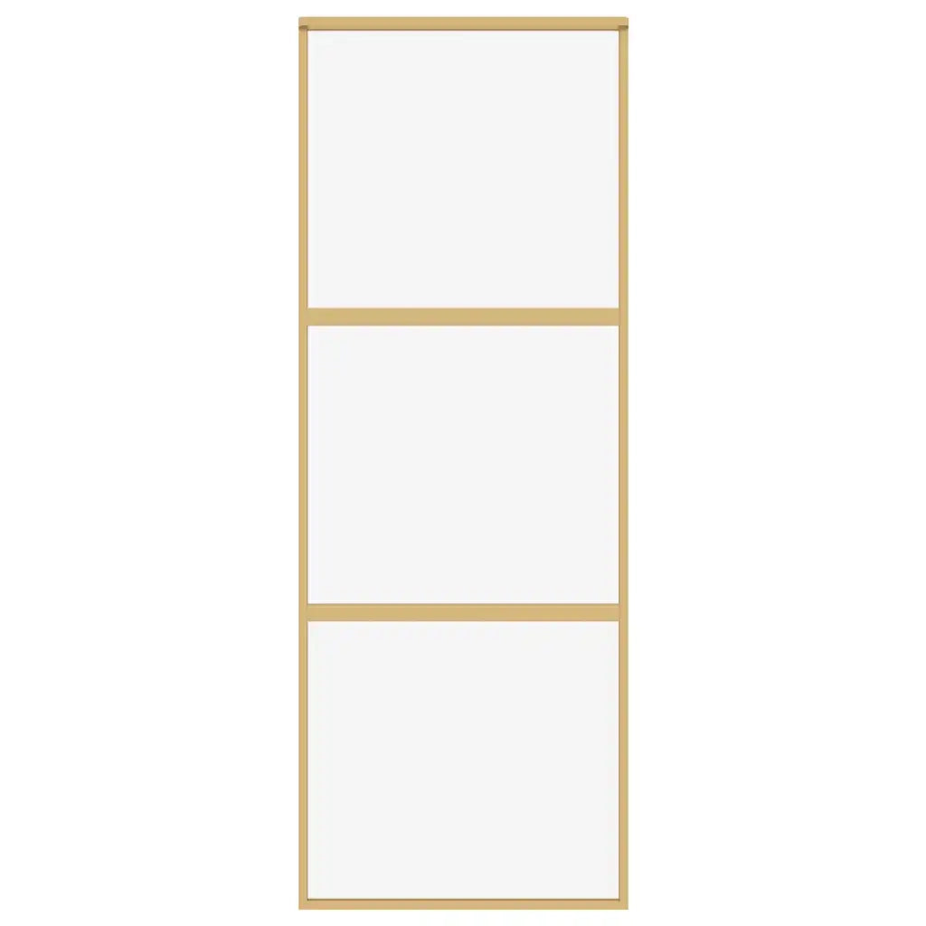 Porta Scorrevole Dorata 76x205 Vetro Trasparente ESG Alluminio 155148