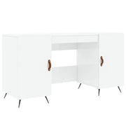 Scrivania tavolo postazione di lavoro mobile per computer scrivania da studio finitura lucida 140 x 50 x 75 cm legno ingegnerizzato bianco 02_0023540