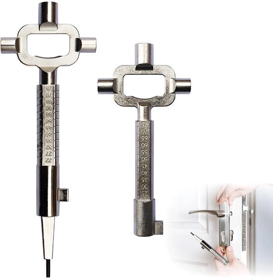 Set di chiavi per costruzioni da 2 - Chiavi universali - Chiavi per architetti - Lunghe/Corte - Chiavi per costruzioni - Chiave a dente a zigrinatura - Resistente alla corrosione - Chiave universale 

 o   2PCS