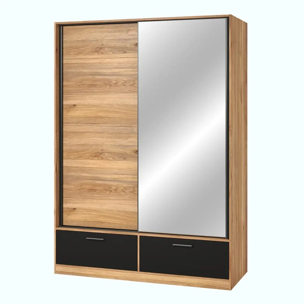 Armadio EOS 2 porte scorrevoli con specchio e chiusura silenziosa 150 cm