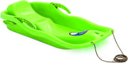 Verde Slitta Race Snow Glitter di plastica, con Corda di trazione e Freni sterzo