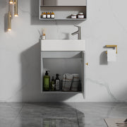 Mobile bagno con lavabo 62 x 54 x 26 cm in MDF grigio e bianco