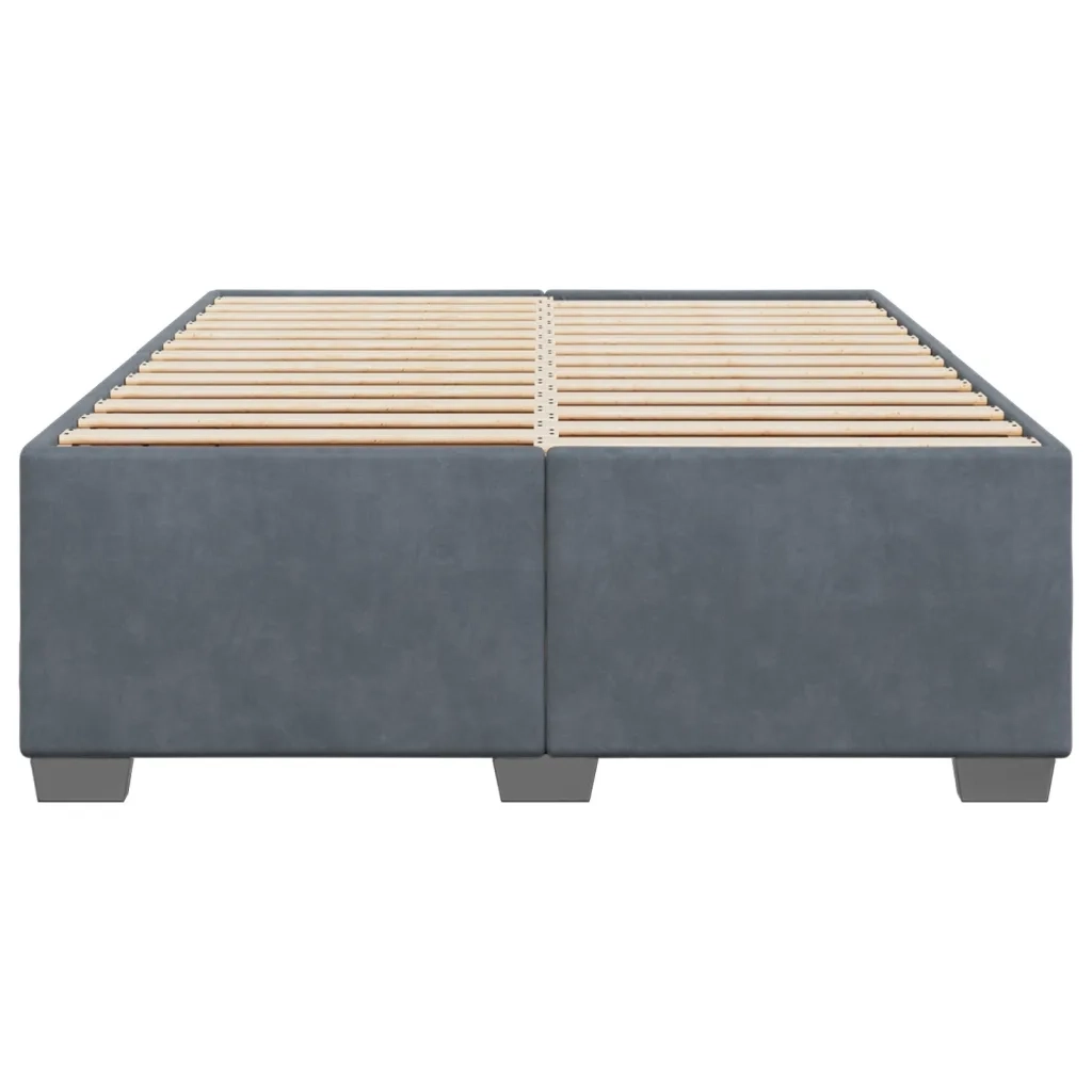Giroletto senza Materasso Grigio Scuro 160x200 cm Velluto
