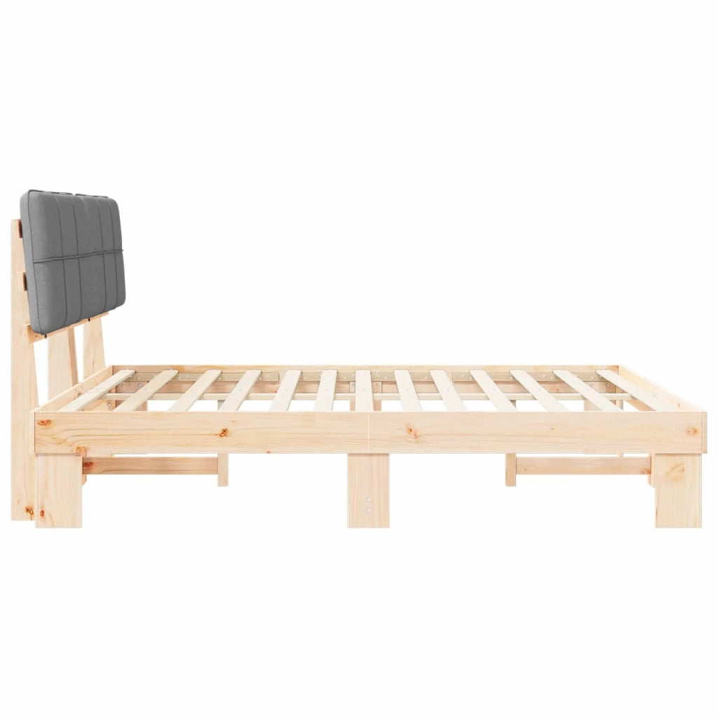 Letto con Testiera Rivestita Grigio chiaro 200 x 200 cm