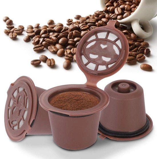 Capsule di Caffè Riscaldabili - 3 Pezzi - Capsule Ricaricabili - Adatta alla Forma - Adatta per Macchine per Caffè - Caffè in Tazza