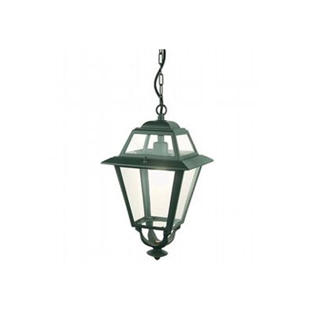Lampada A Sospensione Da Esterno Contemporanea Elegance Alluminio E Vetro Grigio 1 Luce E27
