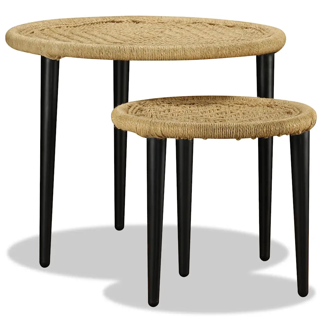 Set Tavolini da CaffÃ¨ 2 pz in Iuta Naturale