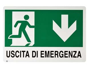 CARTELLO USCITA DI EMERGENZA- - cm.30x20h. - 10 pezzi