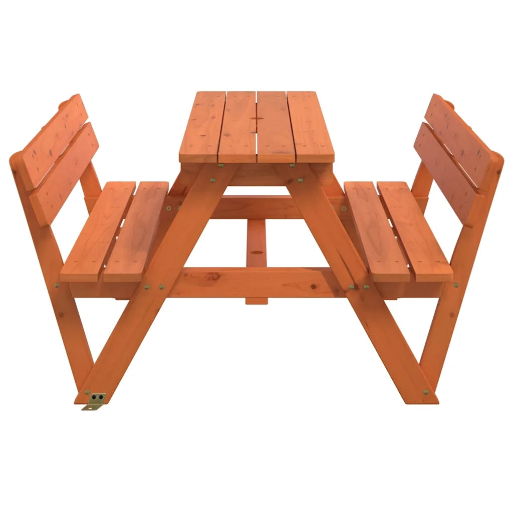 Tavolino da Giardino | Tavolo da Picnic per 4 Bambini con Foro Ombrellone Legno Abete