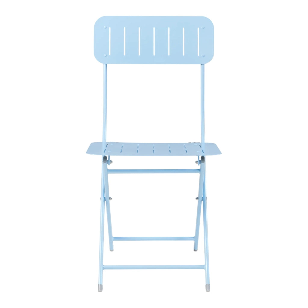 Set di 2 sedie pieghevoli da esterno per giardino campeggio e patio acciaio azzurro cielo 03_0009651