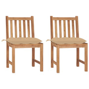 Sedie da Giardino 2 pz con Cuscini in Legno Massello di Teak cod mxl 8083