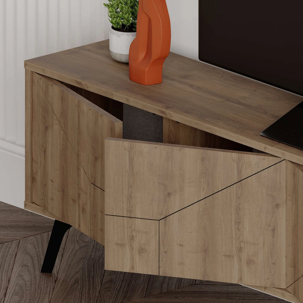 Porta TV in legno "Dune" - 180 x 29 x 50 cm - Marrone