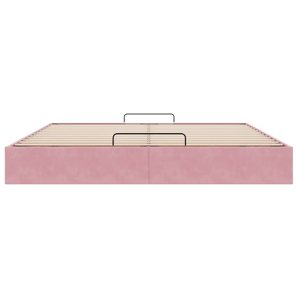 Struttura Letto Pouf senza Materasso Rosa 180x200 cm in Velluto 3310984