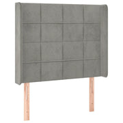 Testiera | Testata ad Orecchio Grigio Chiaro 83x16x118/128 cm in Velluto