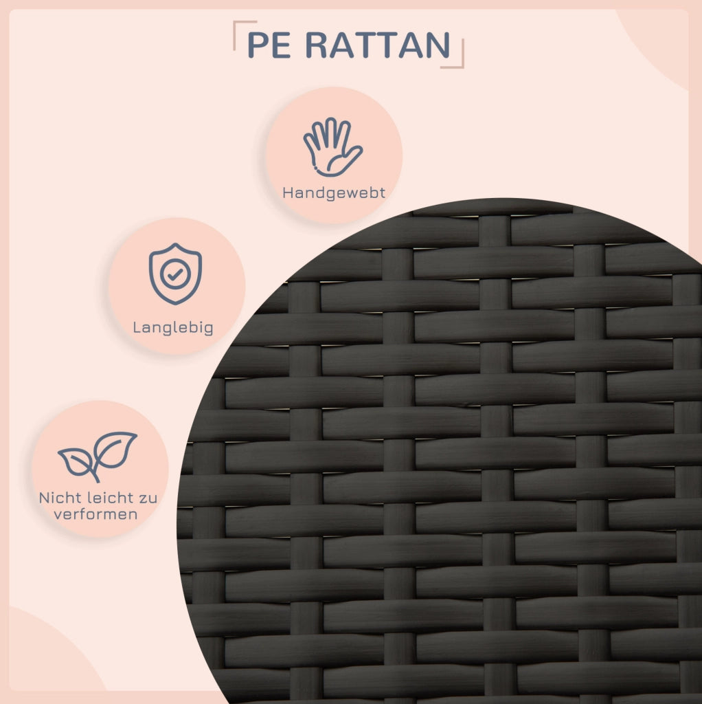 Cuccia rialzata in rattan per cani con tetto e cuscino 98x69x73 cm