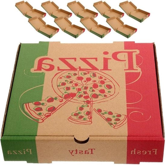 Decine di piccole scatole per pizza da buttare - confezione regalo per pizza - spedizione e conservazione - torte e biscotti - 17,8 cm