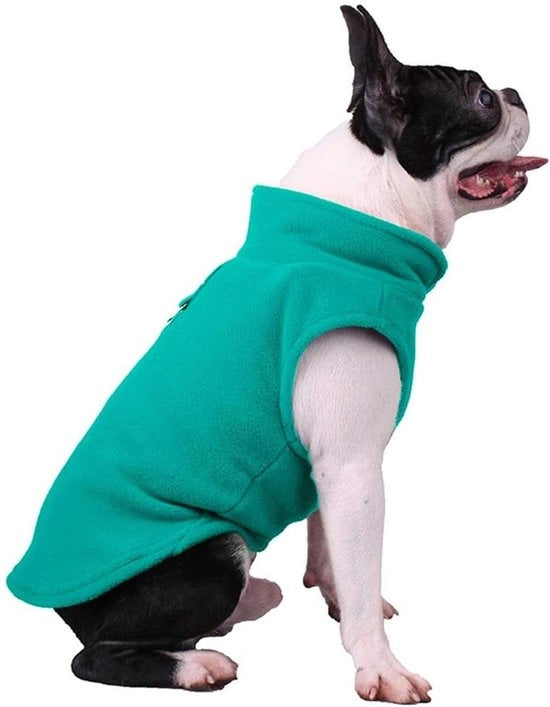 Tuta di pelle morbida per cani con cinturino per cani piccoli e medi - Verde - Chiusura regolabile