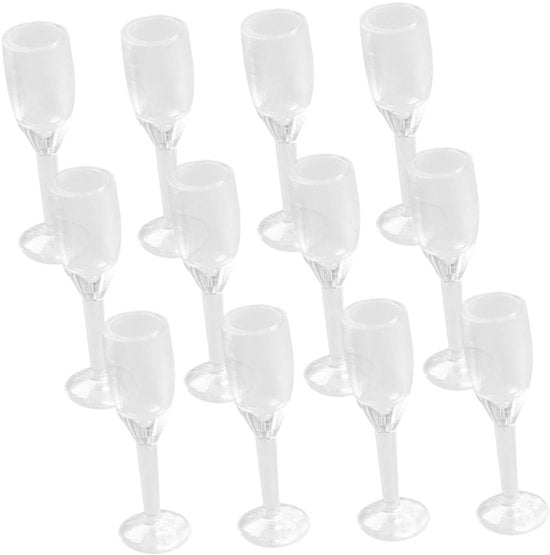 Set di bicchieri cocktail in plastica trasparente - 20 pezzi - miniatura - decorazione per poppanti - 2,30 x 0,70 cm - progetto realistico