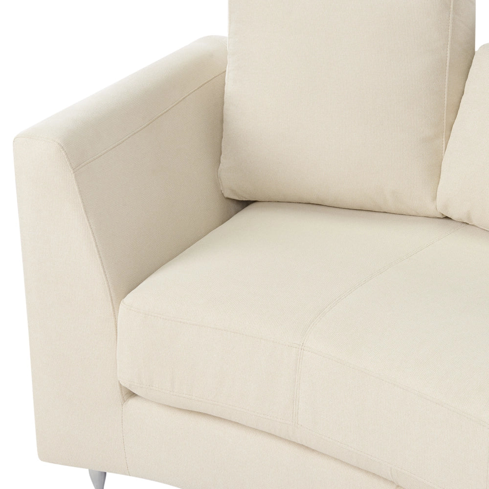 Divano Curvo Beige Tappezzeria Modulare 8 Posti Poggiatesta Regolabile Moderno