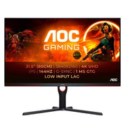 Aoc g3 u32g3x/bk monitor pc 80 cm (31.5") 3840 x 2160 pixel 4k ultra hd led nero, rosso