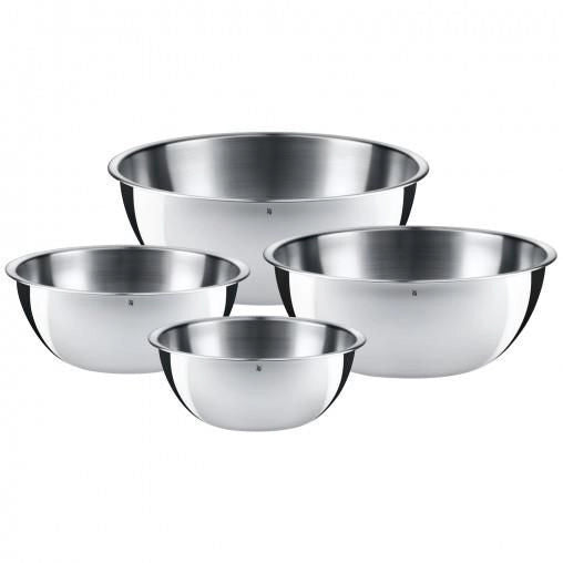 WMF 645709990 Gourmet Set di Ciotole 4 Pezzi in Acciaio Inossidabile 18-10 con Beccuccio per Versare Senza Gocciolare colore Acciaio
