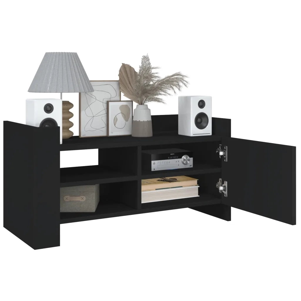 Mobile Porta TV Nero 80x35x40 cm in Legno Multistrato 848368