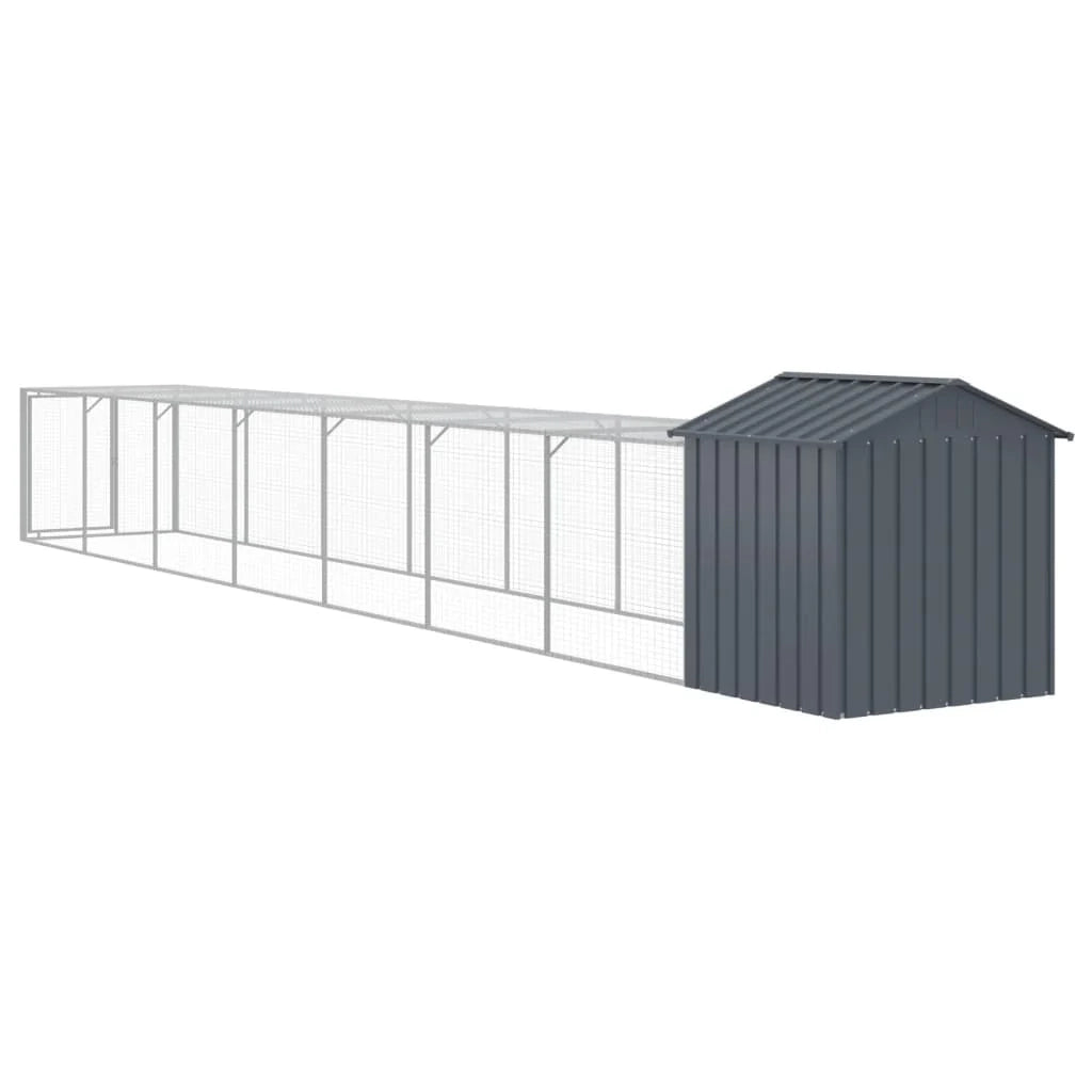 Recinto per pollaio con recinto per galline 117 x 813 x 123 cm in acciaio zincato antracite 02_0043949
