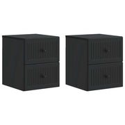 Mobiletto da notte a muro 2 pcs Nero 33 x 34,5 x 40 cm