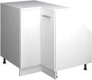 Mobile sottotetto Mobile angolare Rion, Bianco lucido, 75.6 x 81.6 cm con 1 porta, carcassa dell’armadio profondità 60 cm, adatto per il salvaspazio sotto tetti spioventi