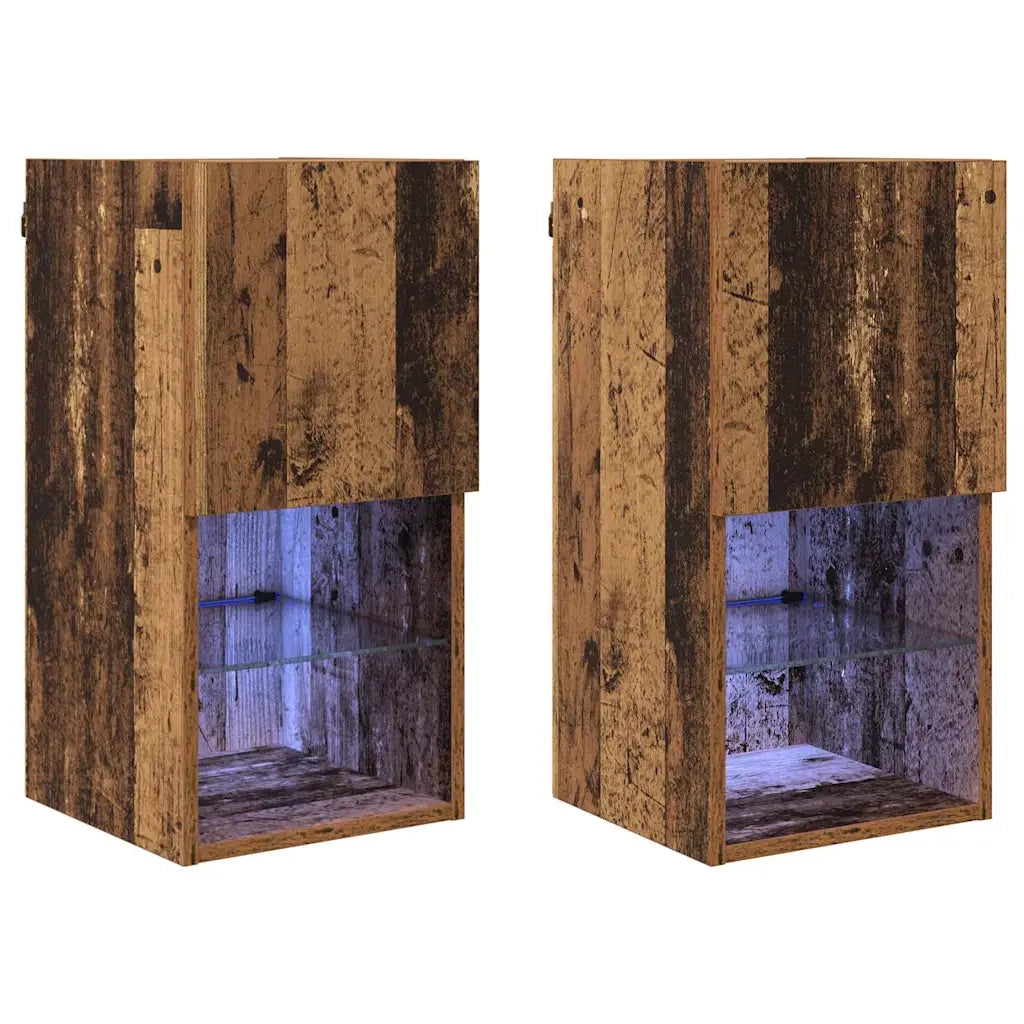 Mobiletti TV a parete 2 pcs Legno vecchio 30,5 x 30 x 60 cm 882943
