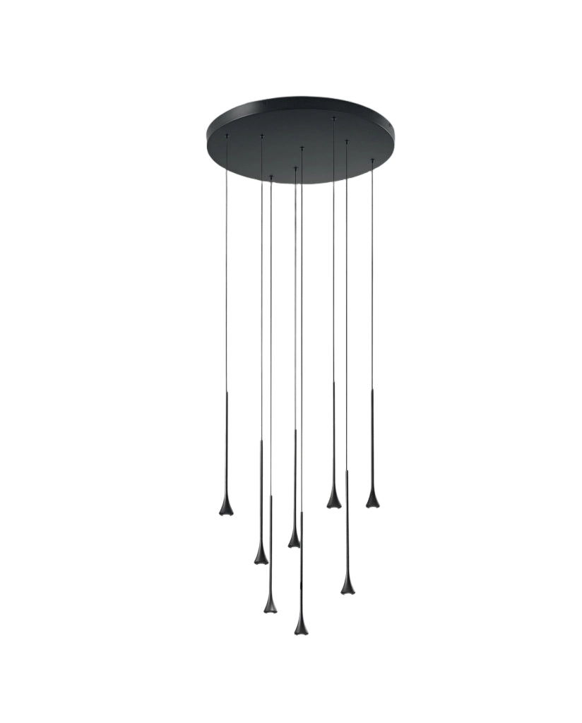 Lampada a Sospensione Susa Ø500mm LED 40W 3540lm 3000K Dimmerabile in metallo Nero - Struttura Elegante IP20 Classe 1