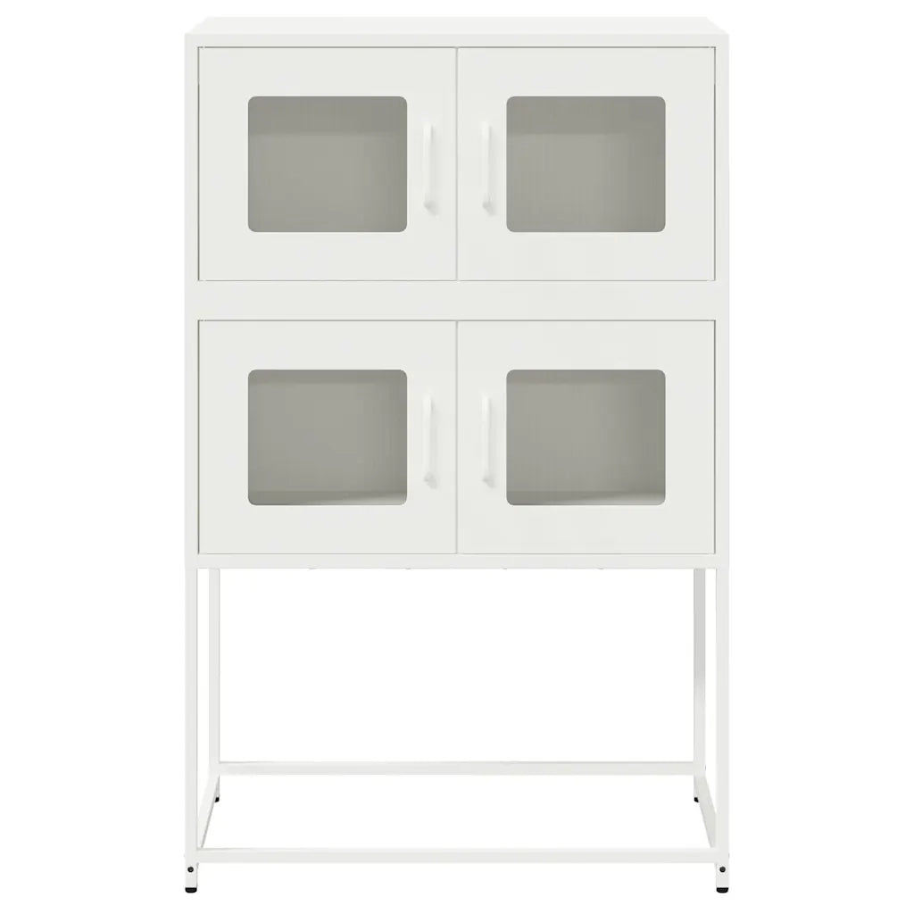 Credenza Bianca 68x39x107 cm in Acciaio