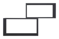 Set 2 Mensole Cubo da Parete Rettangolare in Fibra di Legno Bislungo Nero