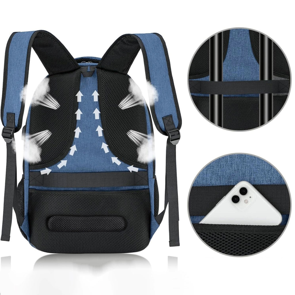 Zaino capiente per computer portatile con porta USB