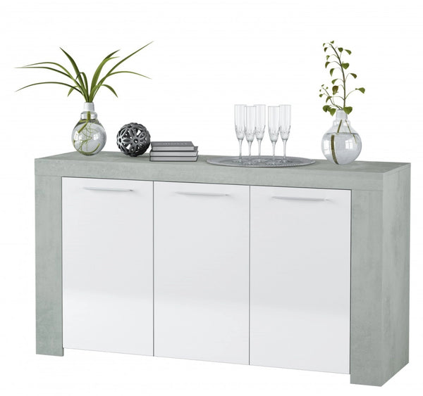 KIT CREDENZA 3 ANTE AMBIT 144X42XH80 BIA/CEMEN