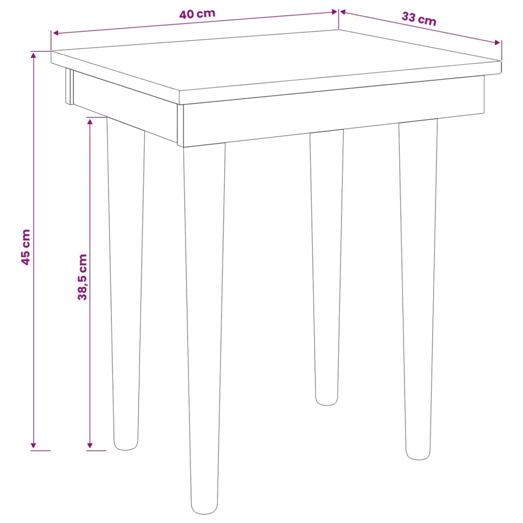 Sgabello da tavolo da trucco FAUSKE Bianco 40 x 33 x 45 cm 42040696
