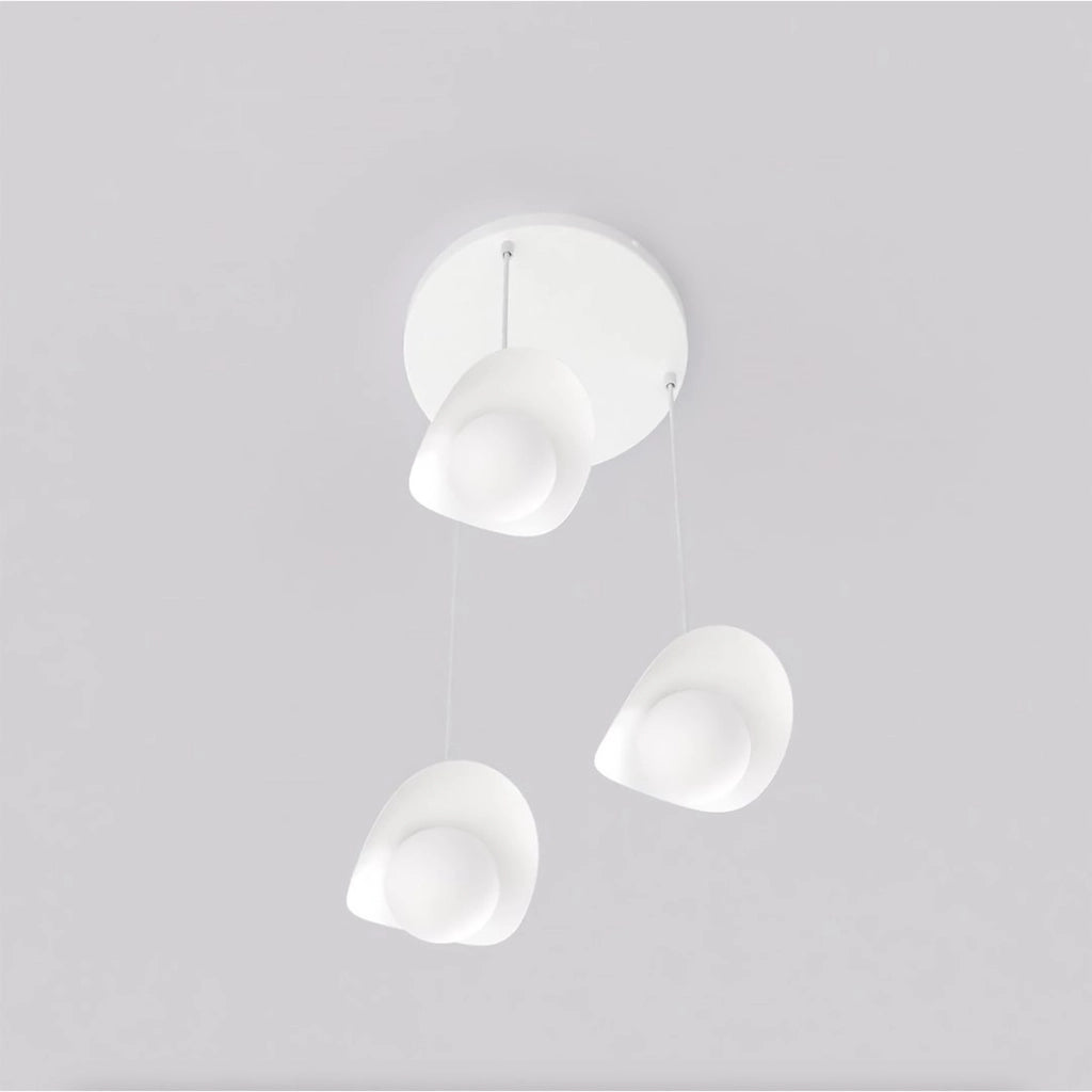 Lampada a sospensione Ritual in acciaio bianco opaco