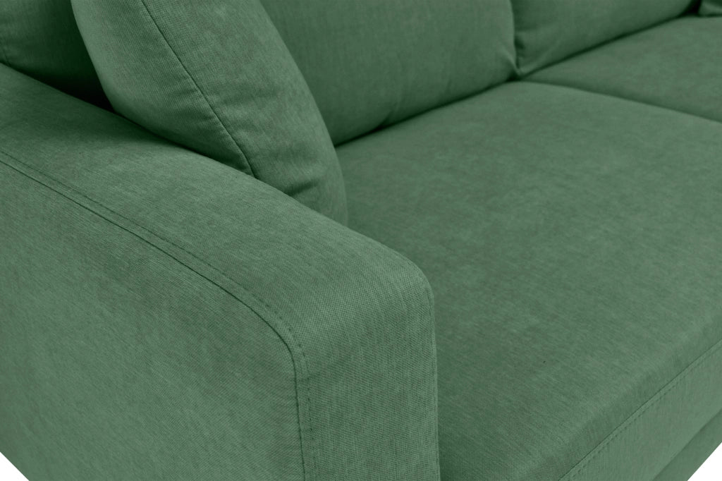 Divano 3 posti in tessuto vellutato verde abete piedi in legno - Chloe - DI-CH38FBC-PL