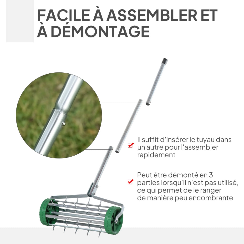 Rastrello Aeratore Prato Telescopico ¨C Zephmum ¨C Verde 98x45x87 cm