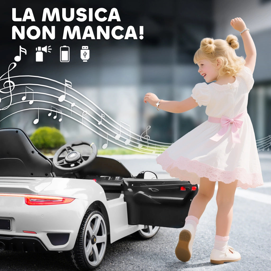 Letto a Castello Macchina Bambini 3-5 Anni ¨C zephmum ¨C Bianco con Telecomando e Cintura di Sicurezza