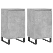Credenze 2 pz | Madia | Buffet da pranzo | Armadio da pranzo Grigio Cemento 40x35x70 cm in Legno Multistrato