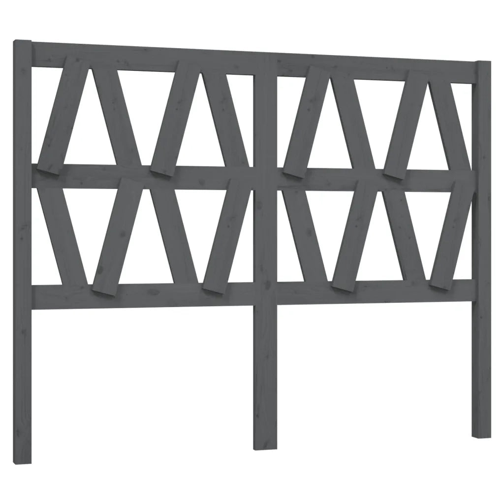 Testiera per Letto-Testata-Testiera Decorativa Grigia 126x4x100cm in Legno Massello di Pino 208674