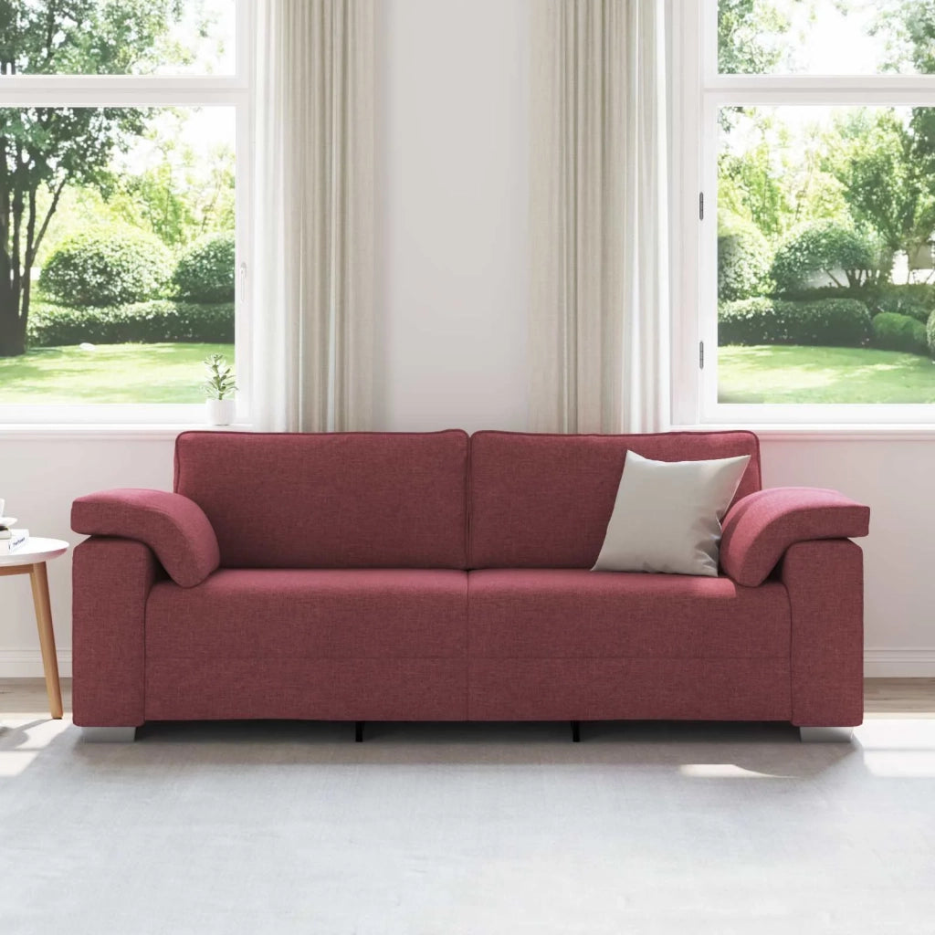 Divano 3-Persone Rosso Vino 220 cm Tessuto 4105240